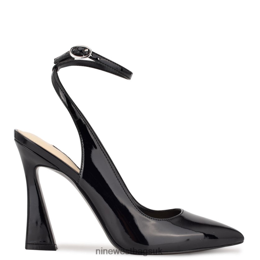 Nine West Tabita Ankle Strap Dress Pumps RFX40B1432 - Nine West Bags UK Black Patent