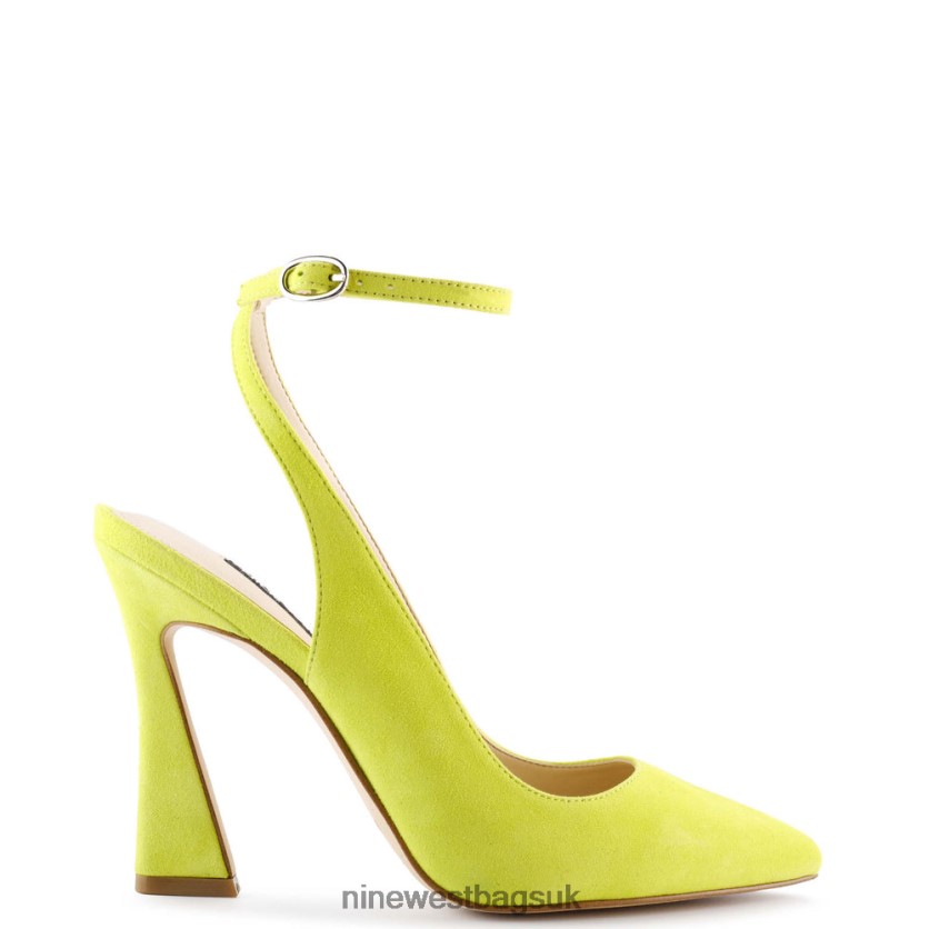 Nine West Tabita Ankle Strap Dress Pumps RFX40B1500 - Nine West Bags UK Neon Yellow Suede
