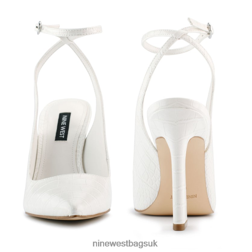 Nine West Tabita Ankle Strap Dress Pumps RFX40B1538 - Nine West Sandals UK Bone Embossed Croco