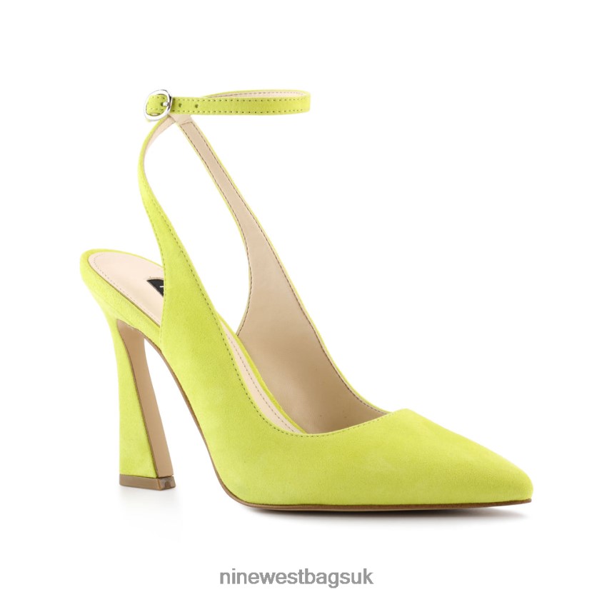 Nine West Tabita Ankle Strap Dress Pumps RFX40B910 - Nine West Sandals UK Neon Yellow Suede