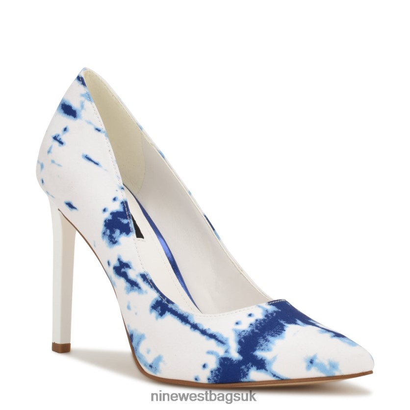Nine West Tatiana Pointy Toe Pumps RFX40B1376 - Nine West Bags UK White Blue Tie Dye