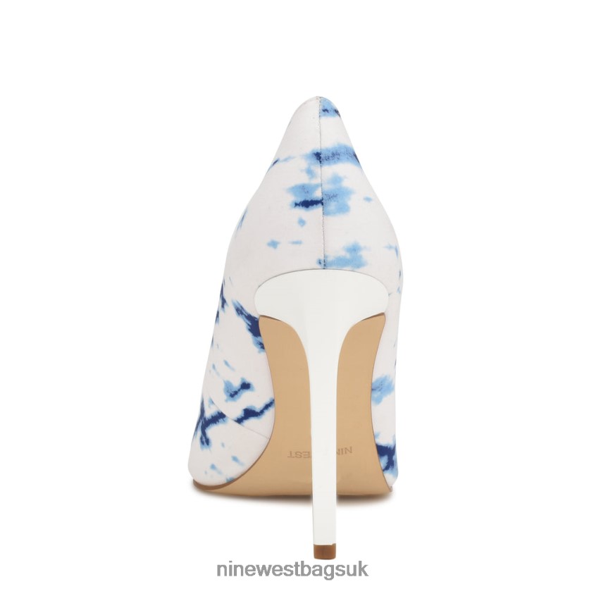 Nine West Tatiana Pointy Toe Pumps RFX40B1490 - Nine West Sandals UK White Blue Tie Dye