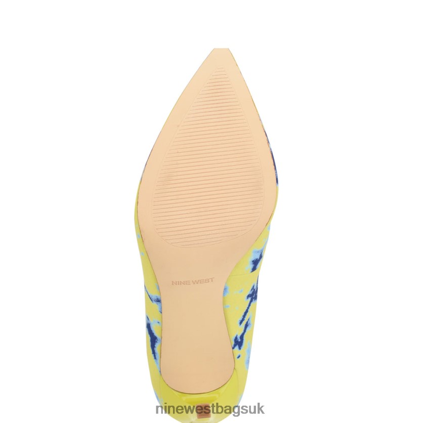 Nine West Tatiana Pointy Toe Pumps RFX40B1491 - Nine West UK Sale Neon Green Blue Tie Dye
