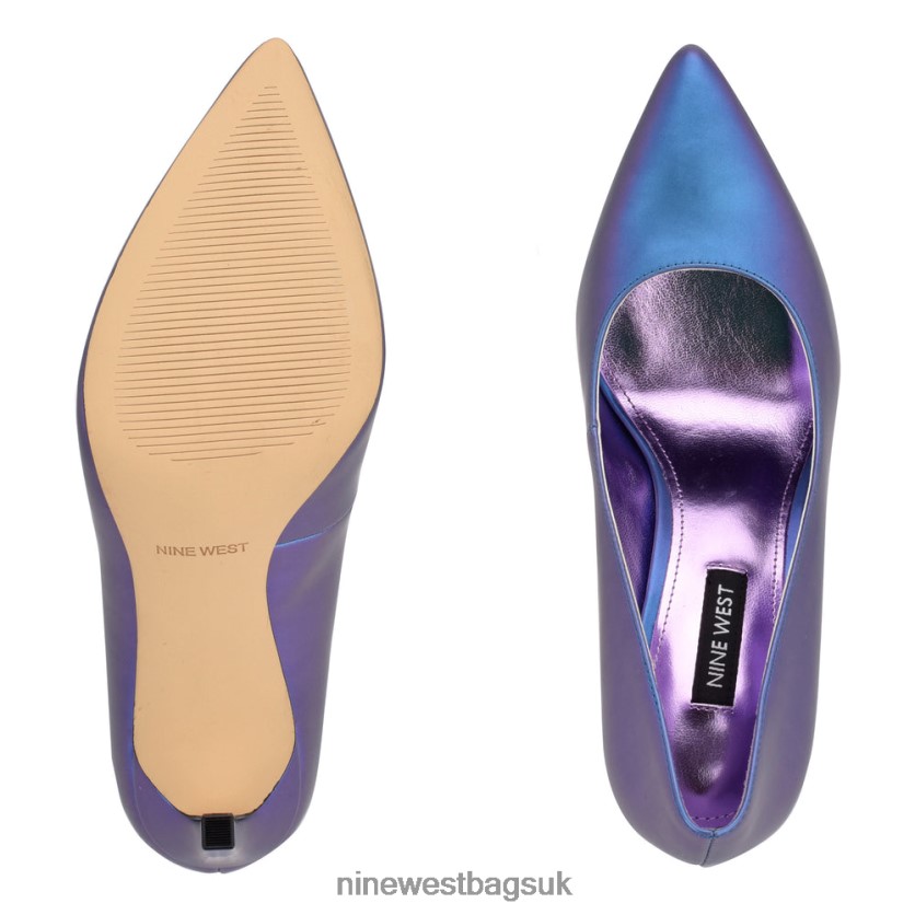 Nine West Tatiana Pointy Toe Pumps RFX40B1527 - Nine West UK Sale Purple Pearlized Metallic
