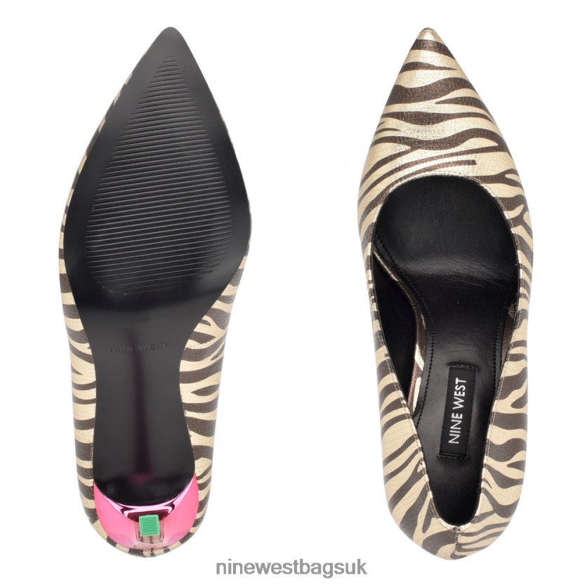 Nine West Tatiana Pointy Toe Pumps RFX40B888 - Nine West Bags UK Platino Zebra Print