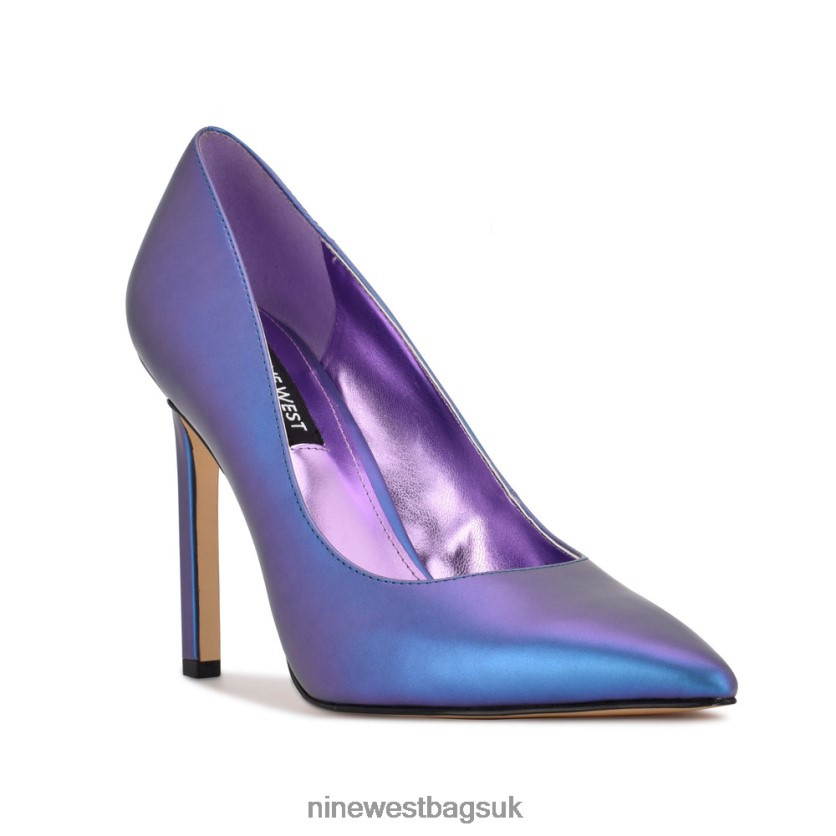 Nine West Tatiana Pointy Toe Pumps RFX40B937 - Nine West UK Purple Pearlized Metallic