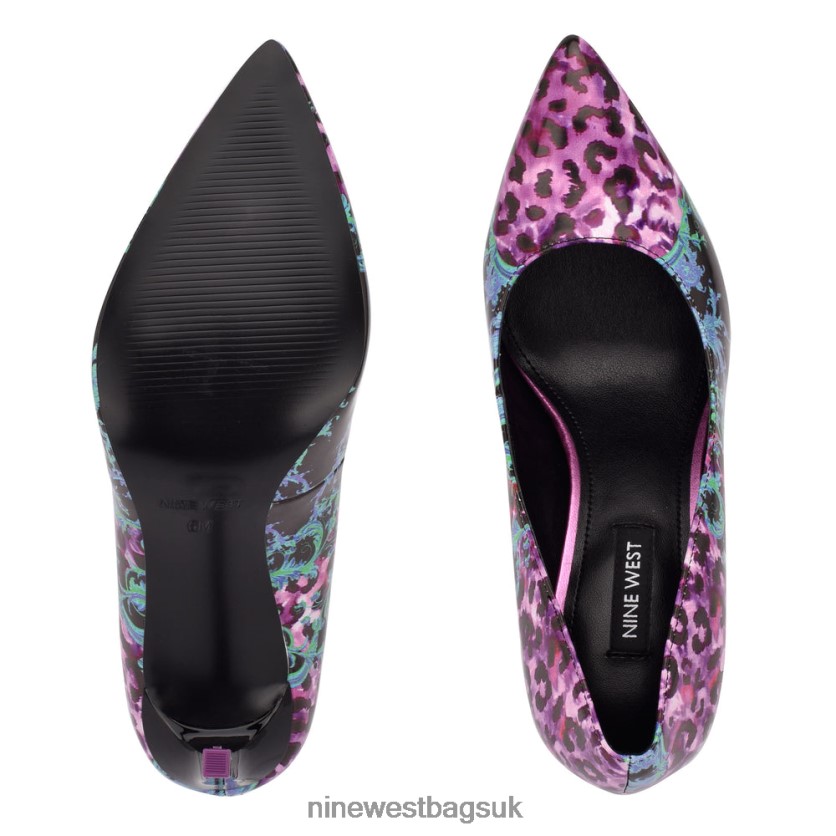 Nine West Tatiana Pointy Toe Pumps RFX40B983 - Nine West UK Sale Purple Multi Patent