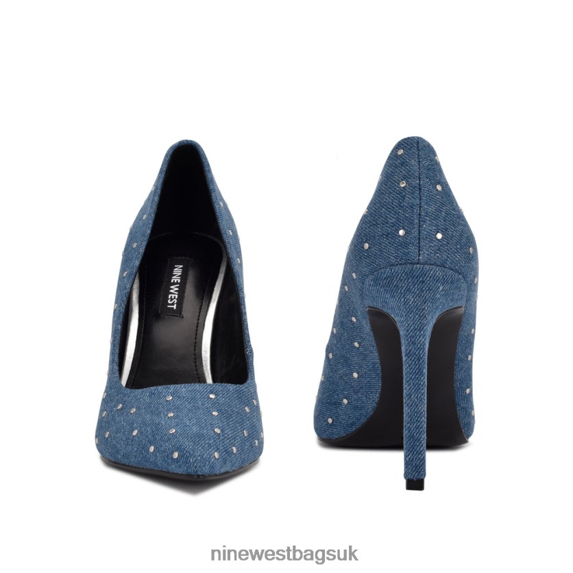 Nine West Tatiana Studded Pointy Toe Pumps RFX40B1524 - Nine West Bags UK Denim Studded