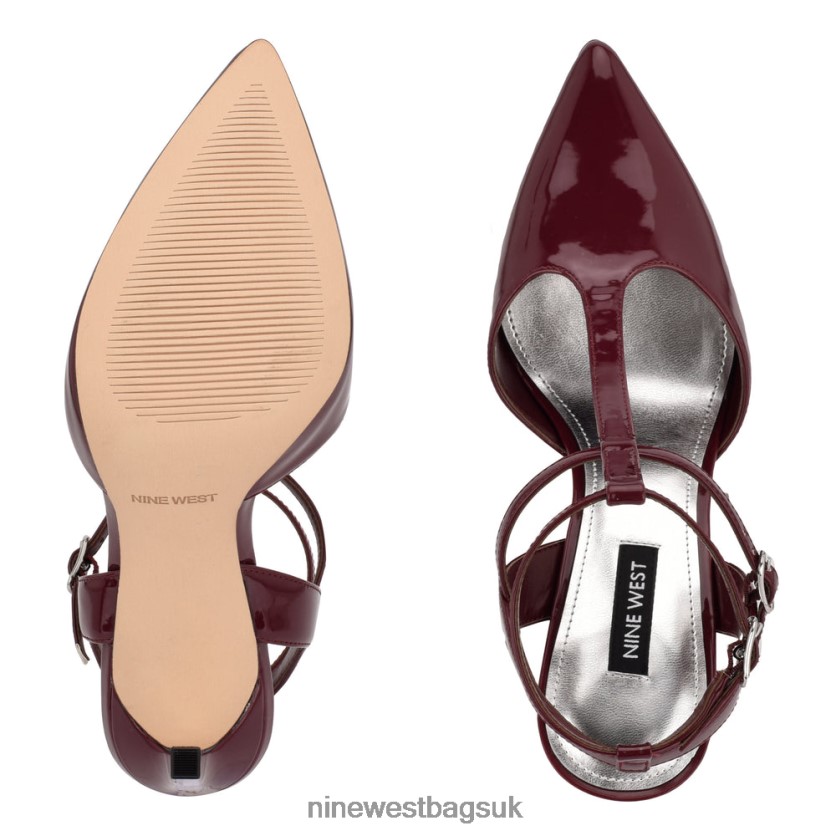 Nine West Tayes Ankle Strap Pump RFX40B1517 - Nine West UK Plum Patent