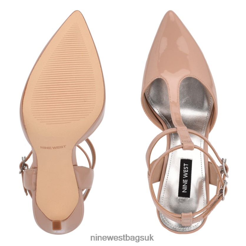 Nine West Tayes Ankle Strap Pump RFX40B1519 - Nine West UK Sale Barely Nude Patent