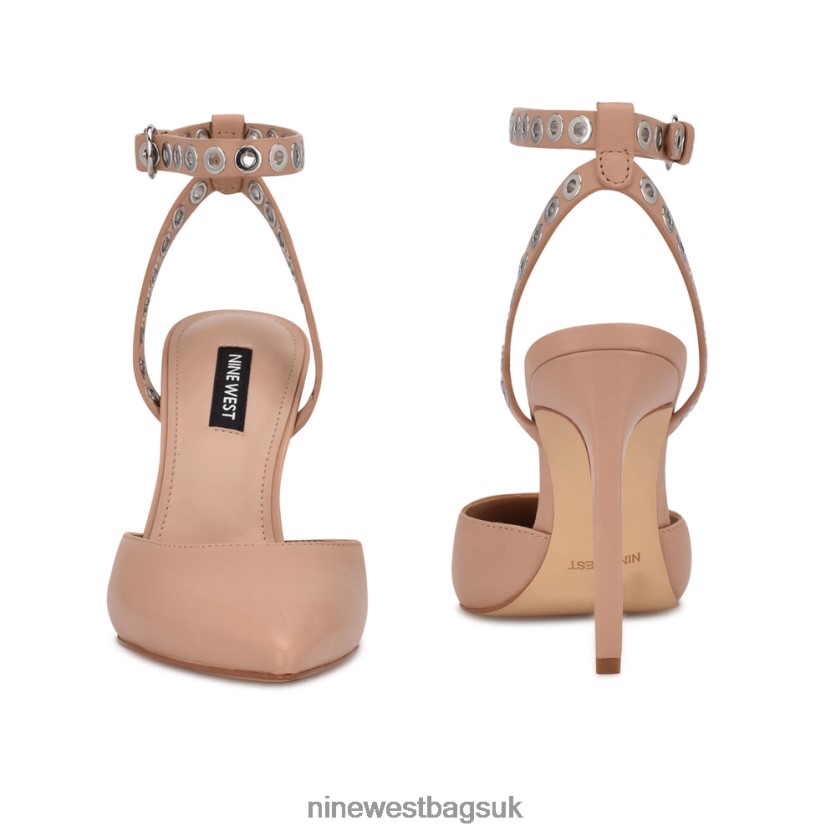 Nine West Timia Ankle Strap Dress Pumps RFX40B1545 - Nine West UK Barely Nude Leather