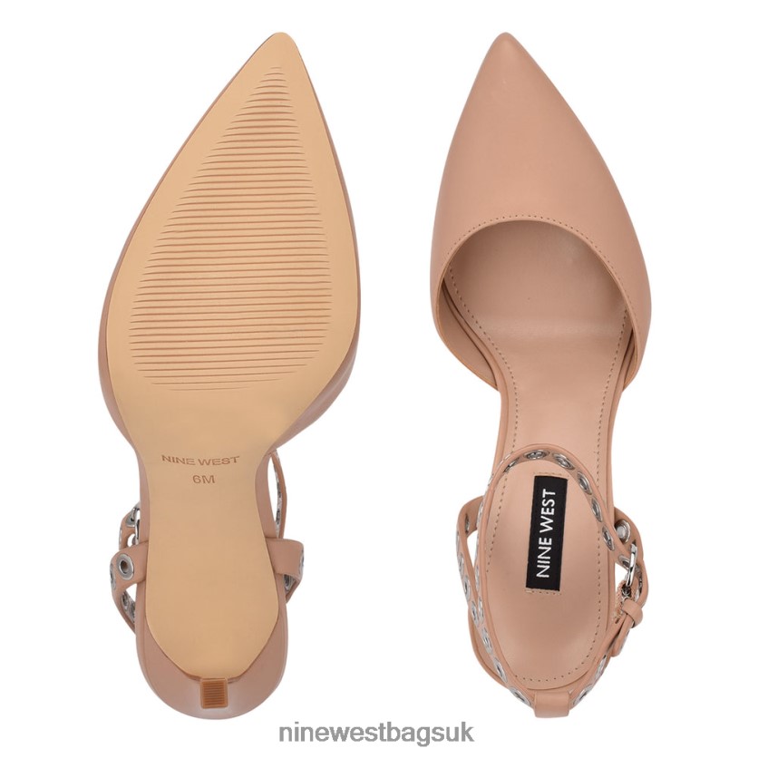 Nine West Timia Ankle Strap Dress Pumps RFX40B1545 - Nine West UK Barely Nude Leather