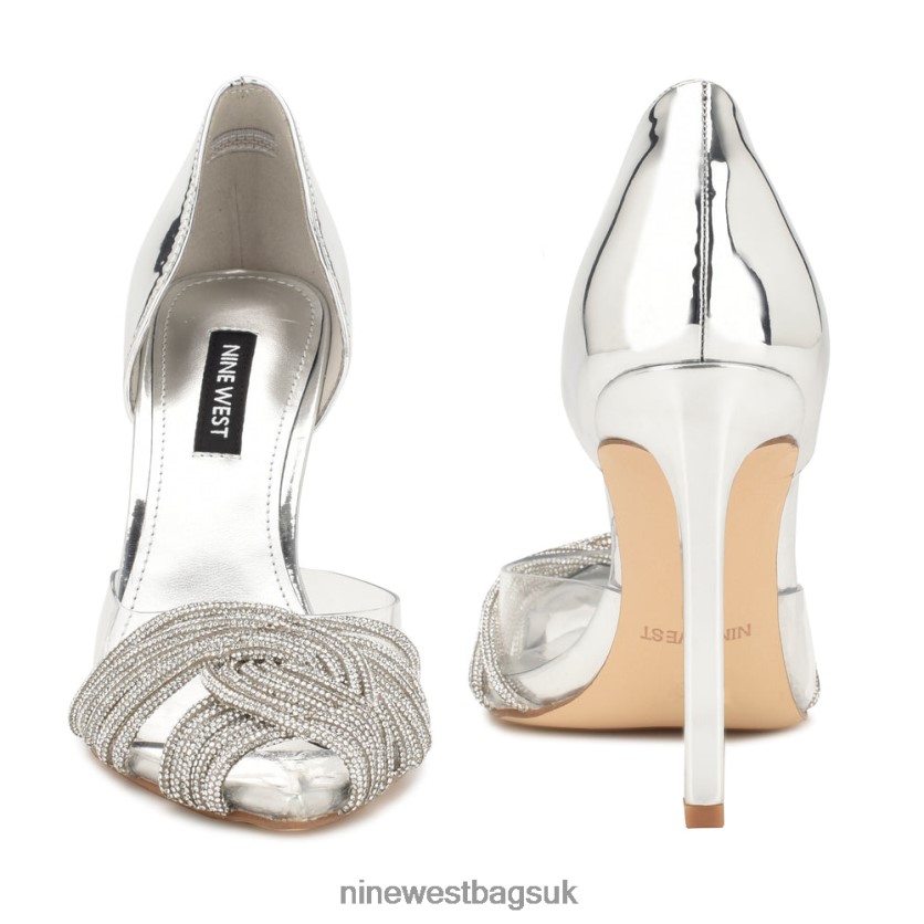 Nine West Toast d\'Orsay Pumps RFX40B1496 - Nine West Bags UK Silver/Clear Crystal