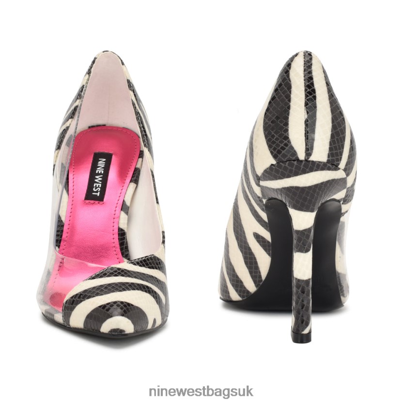 Nine West Toba Pointy Toe Pumps RFX40B1511 - Nine West UK Sale Zebra Print Snake