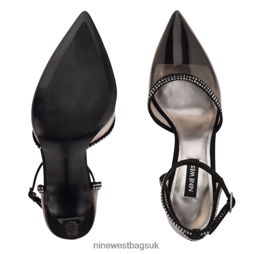 Nine West Tootsie Ankle Strap Pumps RFX40B1422 - Nine West Sandals UK Black/Smoke