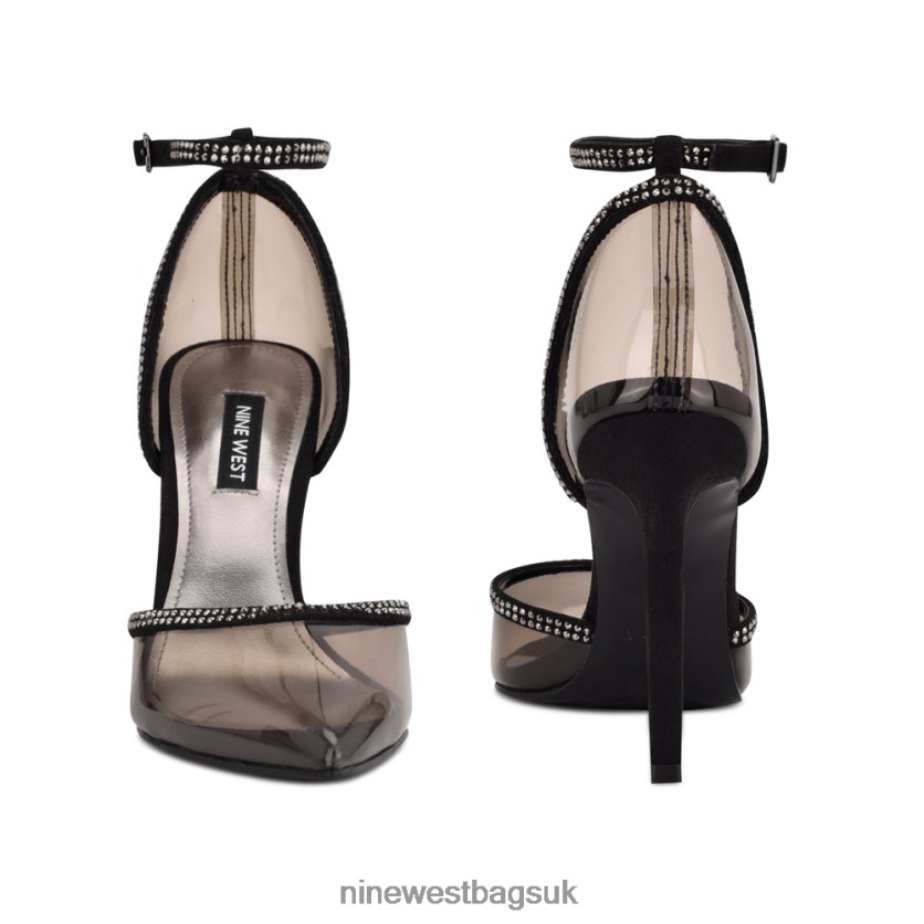 Nine West Tootsie Ankle Strap Pumps RFX40B1542 - Nine West Sandals UK Black/Smoke