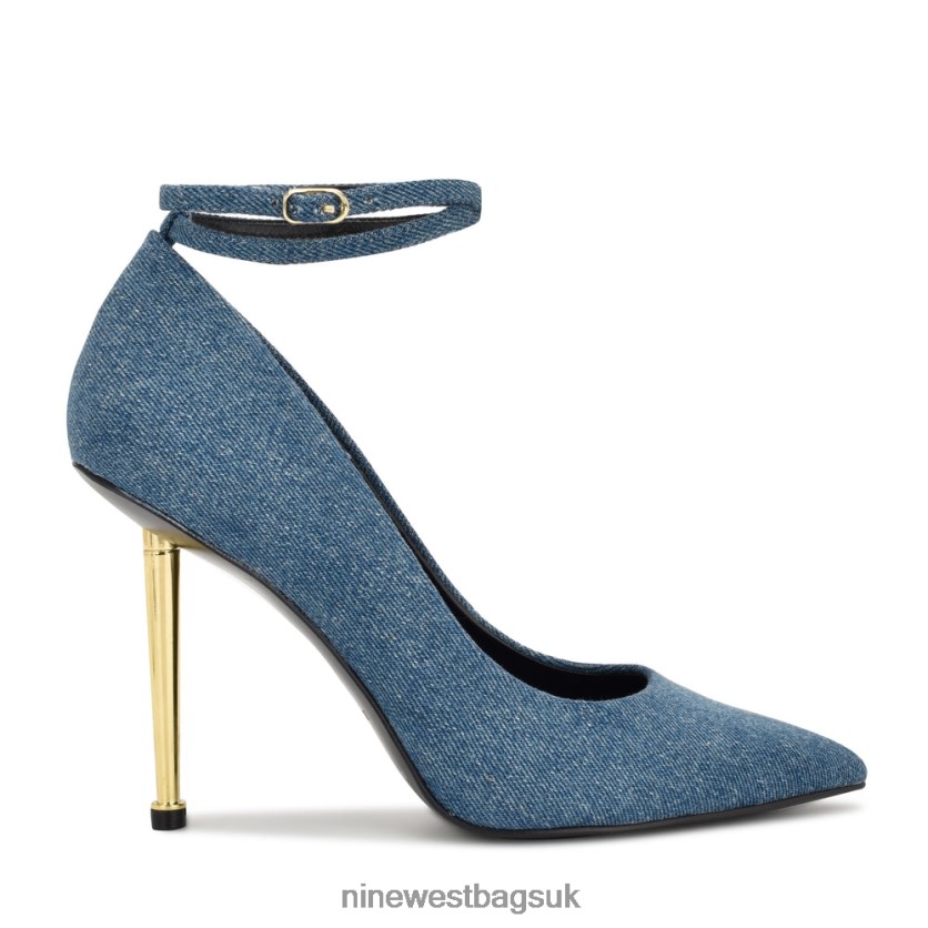 Nine West Trevs Ankle Wrap Pumps RFX40B867 - Nine West UK Sale Denim