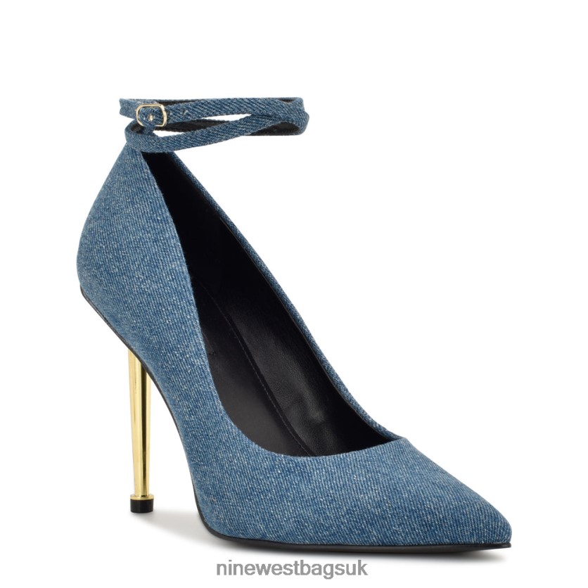 Nine West Trevs Ankle Wrap Pumps RFX40B867 - Nine West UK Sale Denim
