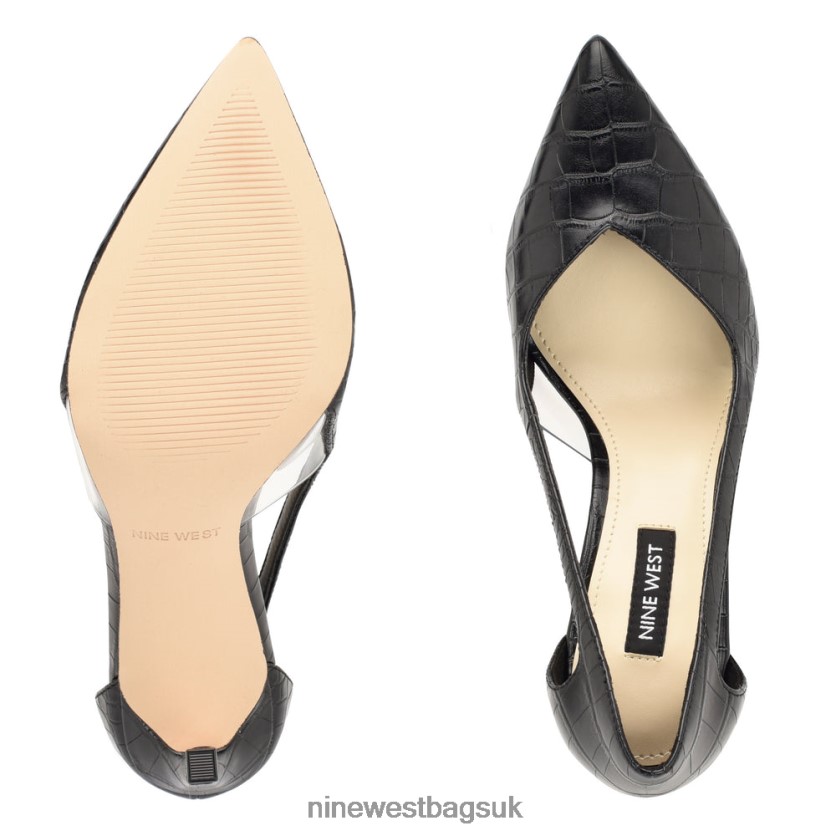 Nine West Trivs Pointy Toe Pumps RFX40B2110 - Nine West Sandals UK Black Croco