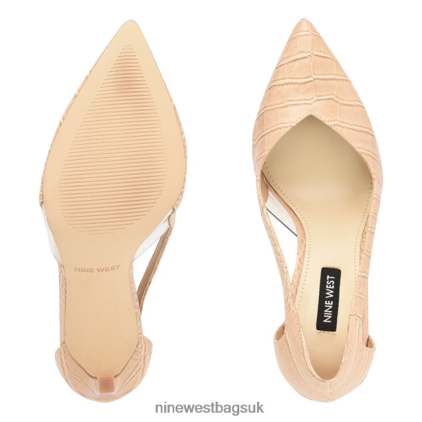 Nine West Trivs Pointy Toe Pumps RFX40B897 - Nine West UK Warm Blush Croco