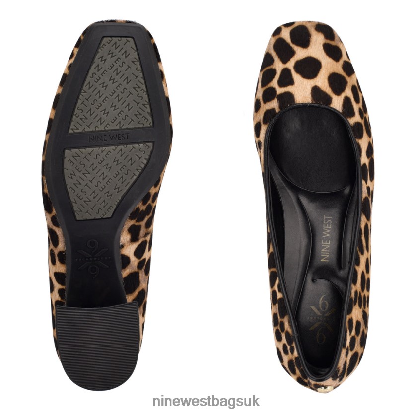 Nine West Vibe 9x9 Block Heel Pumps RFX40B2146 - Nine West Sandals UK Leopard Print Haircalf