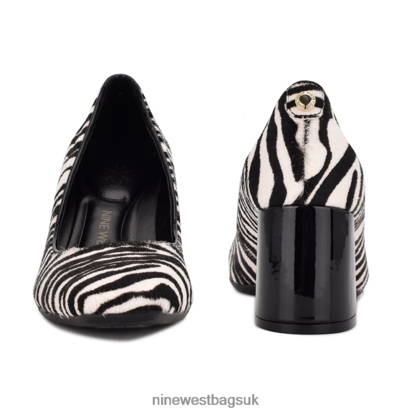 Nine West Vibe 9x9 Block Heel Pumps RFX40B2181 - Nine West UK Zebra Haircalf