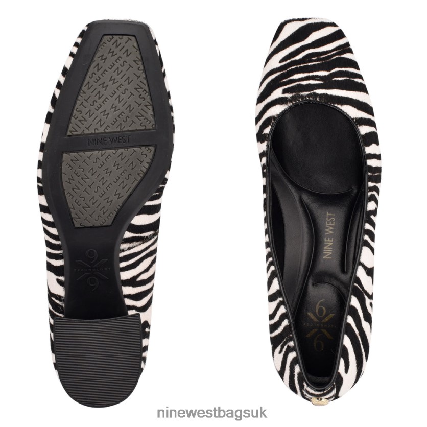 Nine West Vibe 9x9 Block Heel Pumps RFX40B2181 - Nine West UK Zebra Haircalf