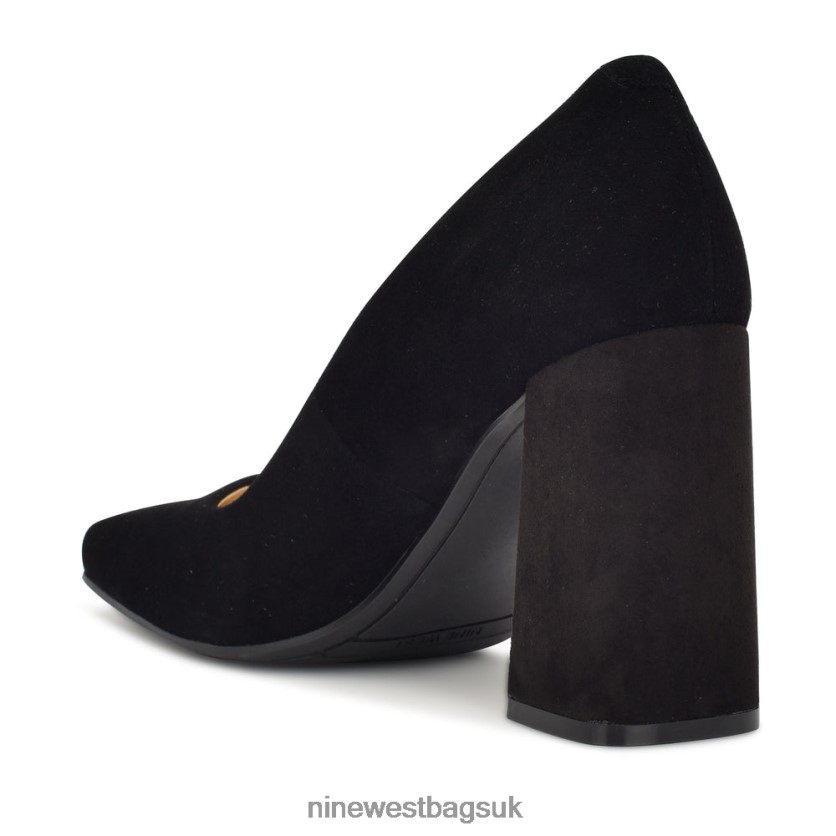 Nine West Yolend Block Heel Pumps RFX40B2112 - Nine West Bags UK Black Suede