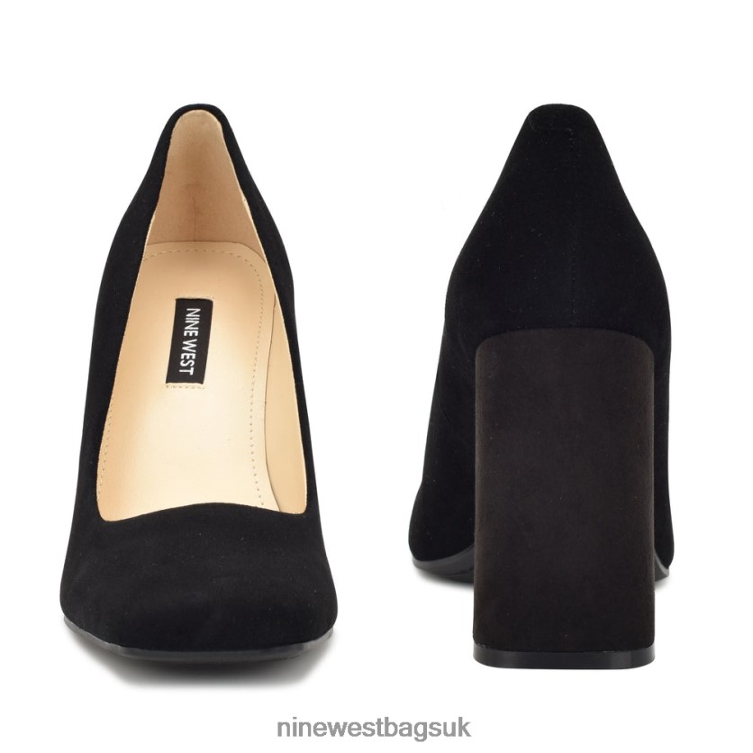 Nine West Yolend Block Heel Pumps RFX40B2112 - Nine West Bags UK Black Suede