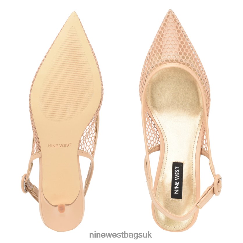 Nine West Alots Mesh Slingback Pumps RFX40B1406 - Nine West Sandals UK Warm Blush/Clear