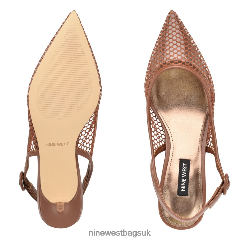 Nine West Alots Mesh Slingback Pumps RFX40B1407 - Nine West UK Sale Brown/Clear