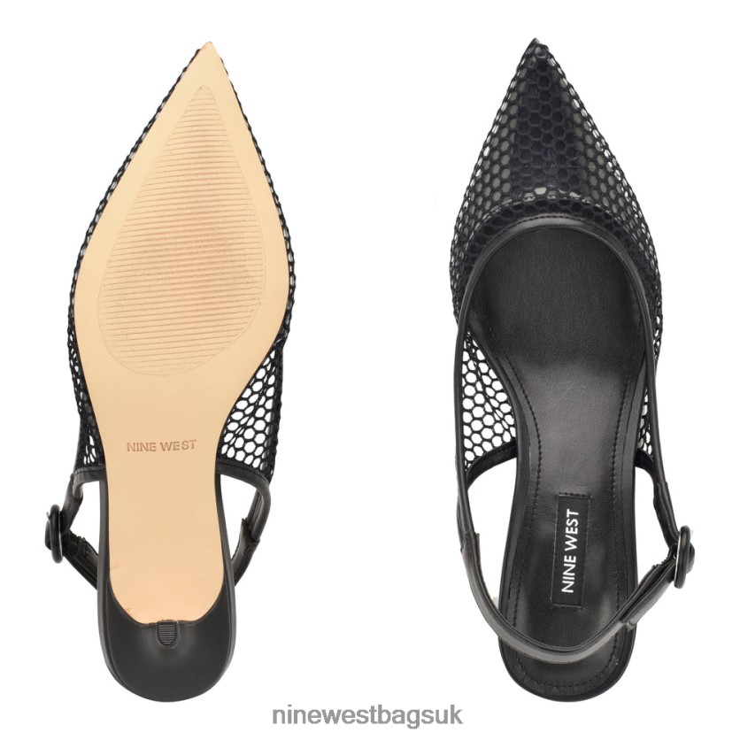 Nine West Alots Mesh Slingback Pumps RFX40B1408 - Nine West Bags UK Black/Clear