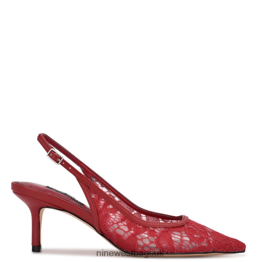 Nine West Arena Slingback Heels RFX40B1091 - Nine West UK Sale Red Lace