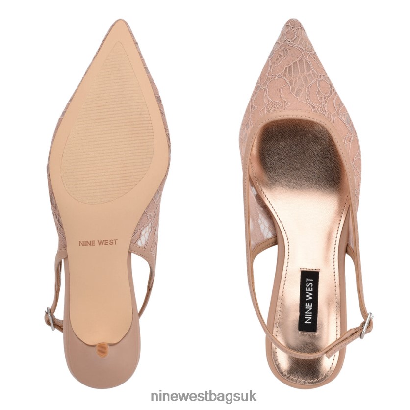 Nine West Arena Slingback Heels RFX40B1092 - Nine West Bags UK Nude Lace