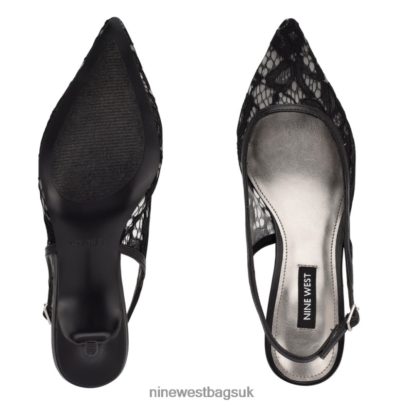 Nine West Arena Slingback Heels RFX40B1813 - Nine West UK Black Lace