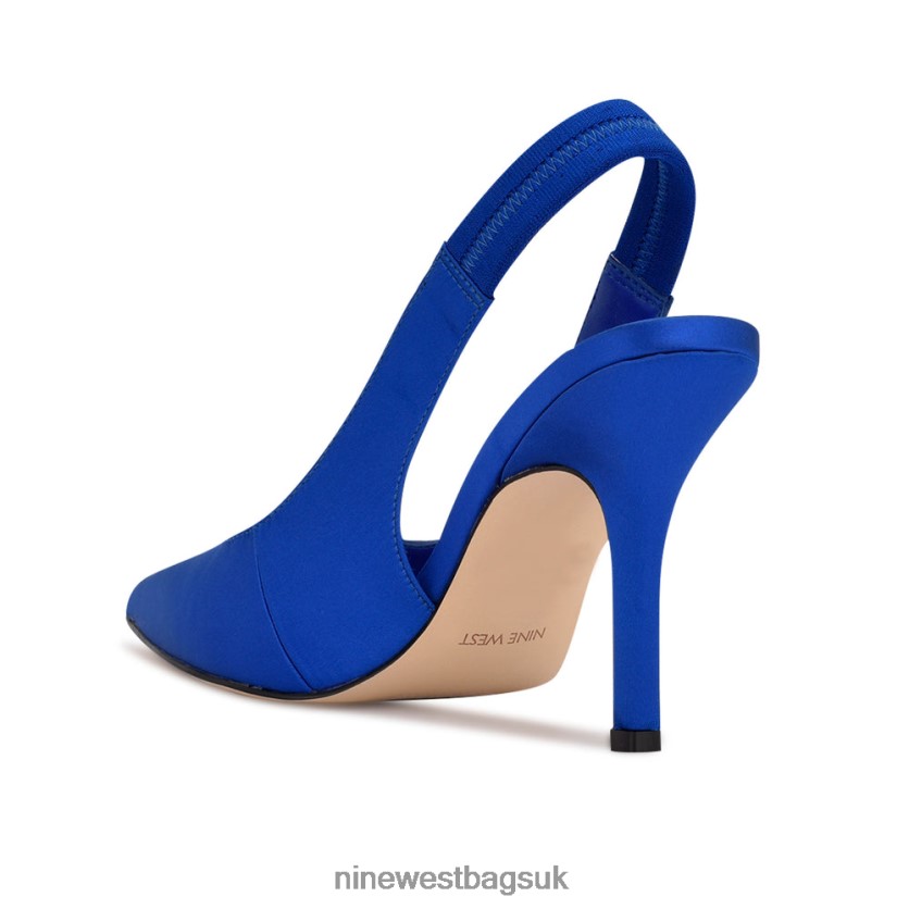 Nine West Ciser Slingback Pumps RFX40B960 - Nine West Bags UK Blue Satin