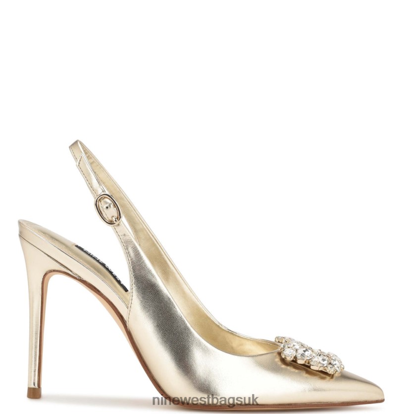 Nine West Famey Slingback Pumps RFX40B1094 - Nine West Sandals UK Platino Crystal