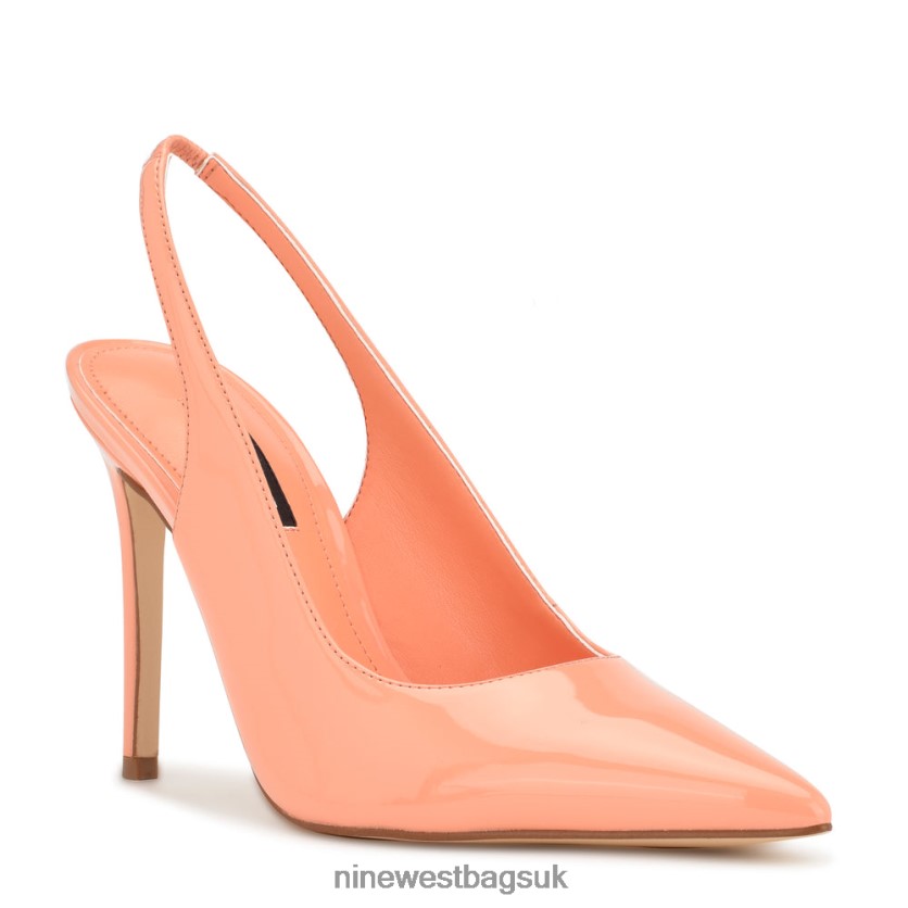 Nine West Feather Pointy Toe Slingback Pumps RFX40B1084 - Nine West Bags UK Creamsicle Patent