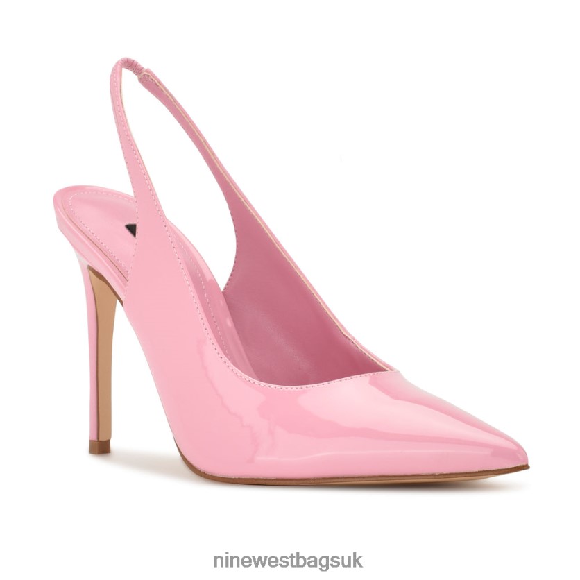 Nine West Feather Pointy Toe Slingback Pumps RFX40B1086 - Nine West Sandals UK Pink Patent