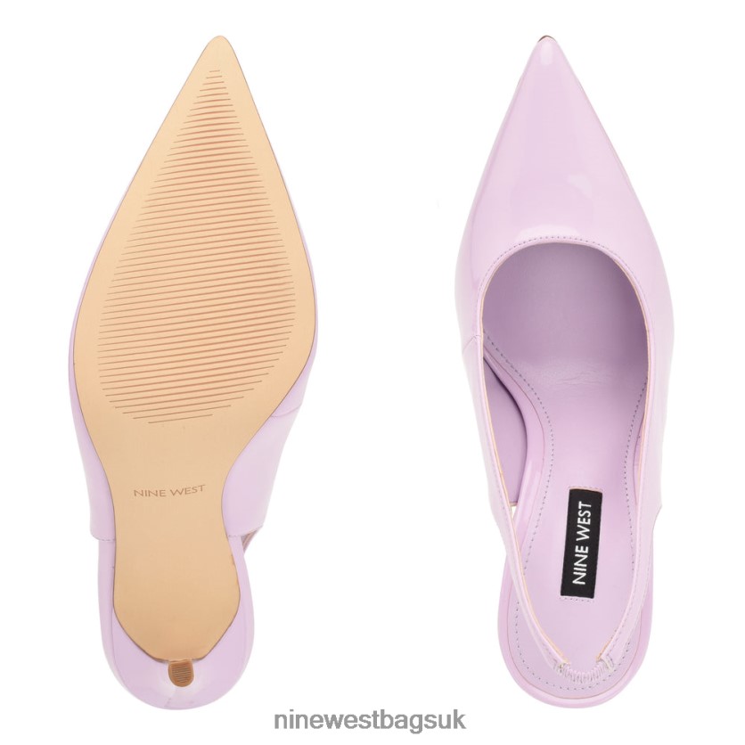 Nine West Feather Pointy Toe Slingback Pumps RFX40B1567 - Nine West UK Sale Purple Patent