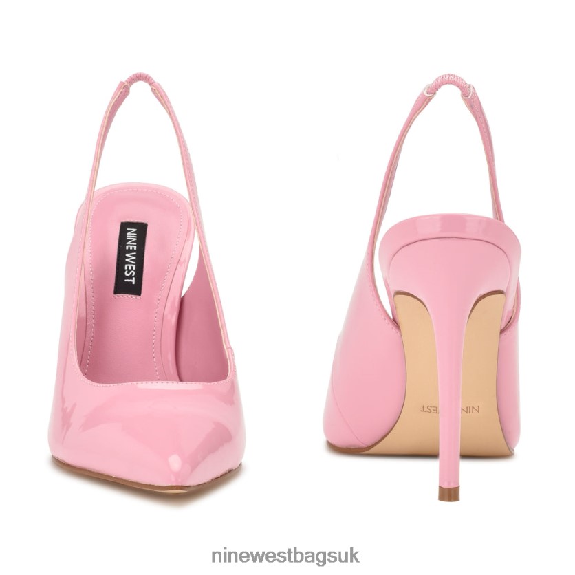 Nine West Feather Pointy Toe Slingback Pumps RFX40B1586 - Nine West Sandals UK Pink Patent