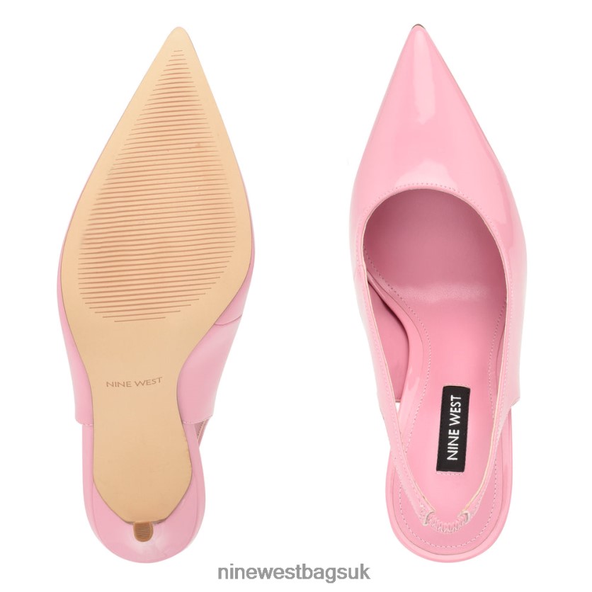 Nine West Feather Pointy Toe Slingback Pumps RFX40B1586 - Nine West Sandals UK Pink Patent