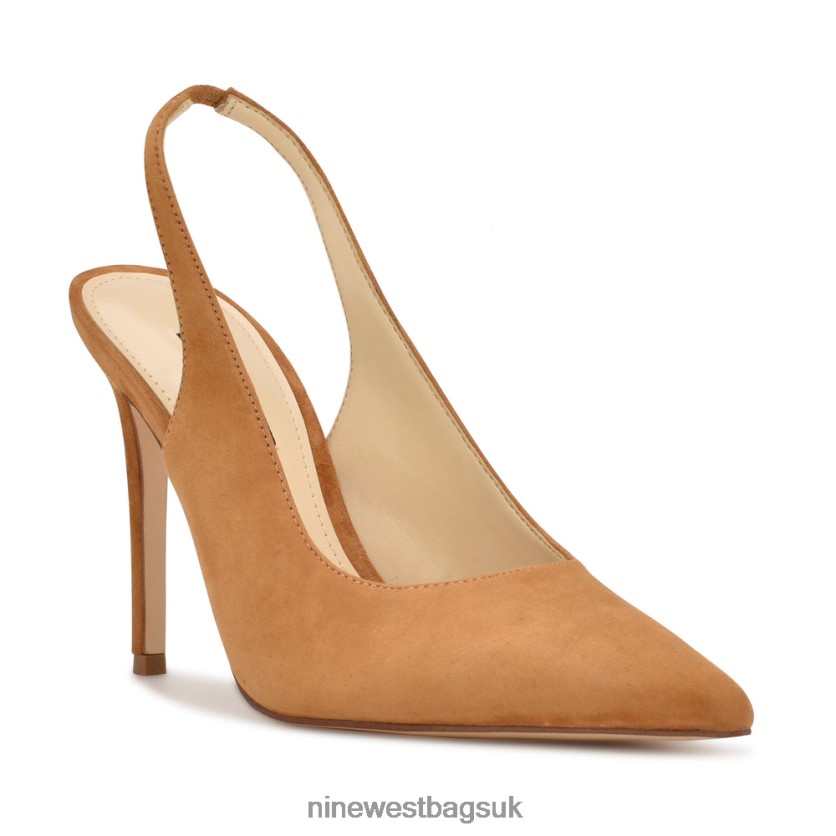 Nine West Feather Pointy Toe Slingback Pumps RFX40B1628 - Nine West Bags UK Dark Natural Suede