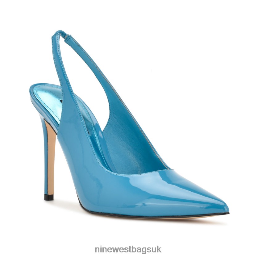 Nine West Feather Pointy Toe Slingback Pumps RFX40B901 - Nine West UK Blue Patent