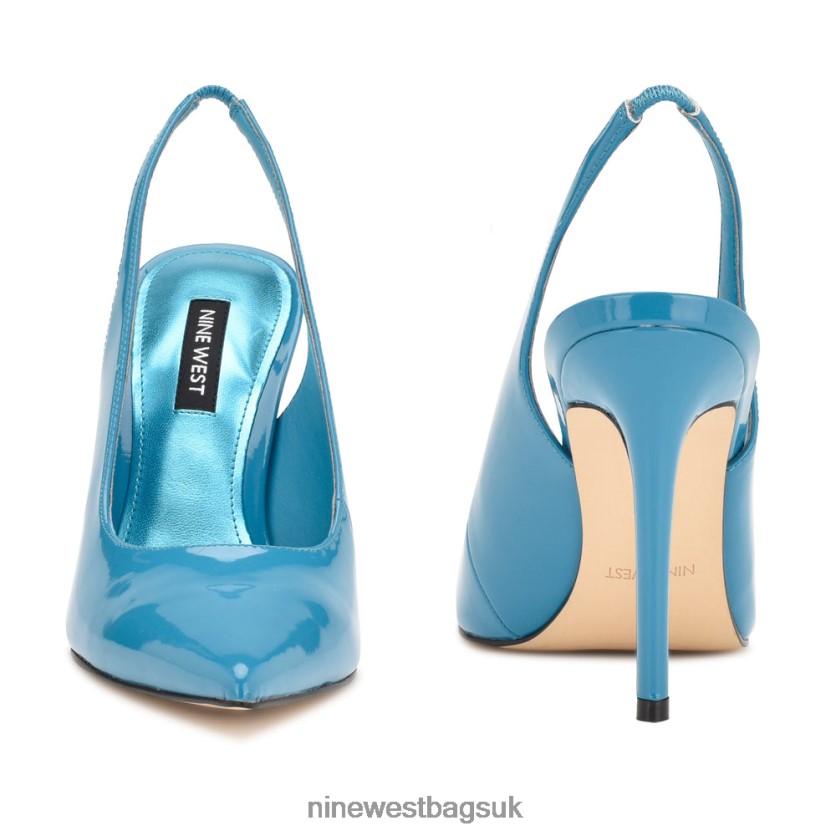 Nine West Feather Pointy Toe Slingback Pumps RFX40B901 - Nine West UK Blue Patent
