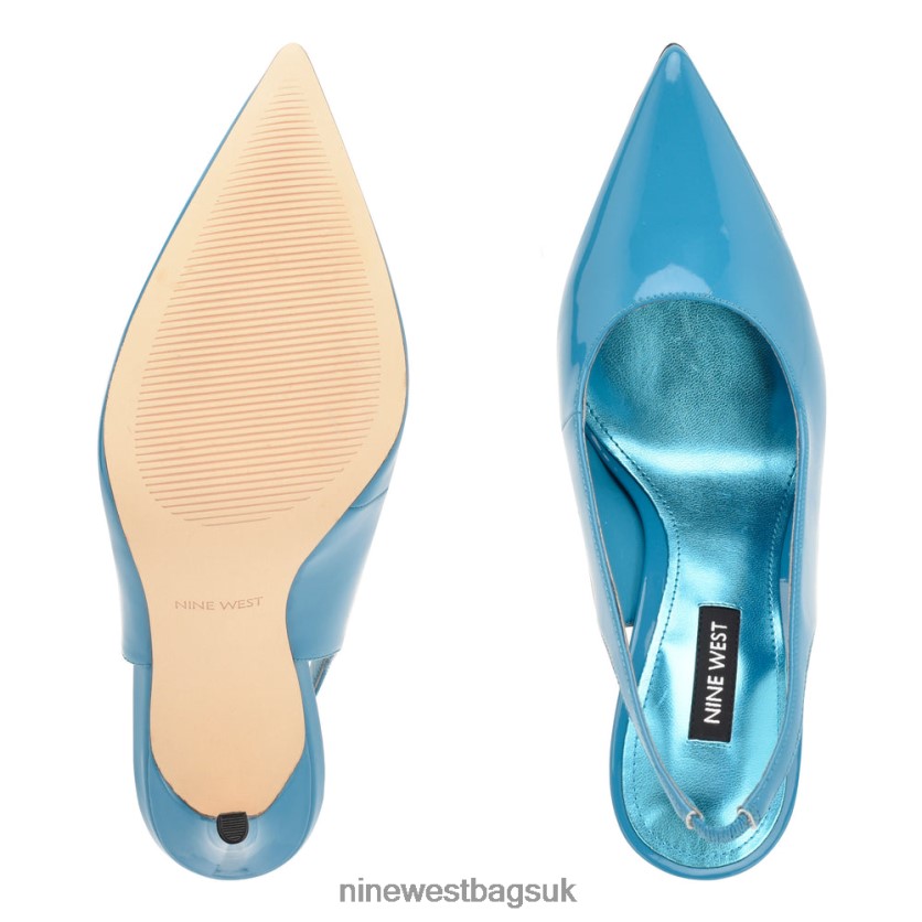 Nine West Feather Pointy Toe Slingback Pumps RFX40B901 - Nine West UK Blue Patent