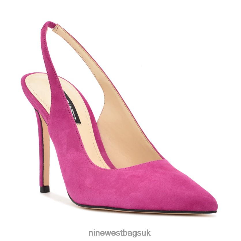 Nine West Feather Pointy Toe Slingback Pumps RFX40B924 - Nine West Bags UK Pink Suede