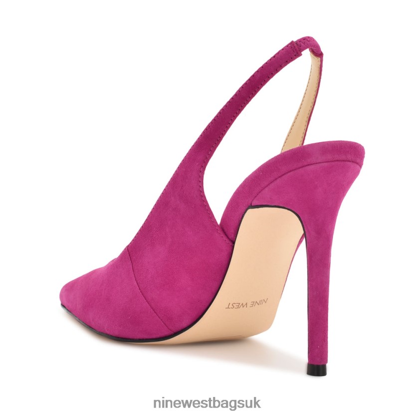 Nine West Feather Pointy Toe Slingback Pumps RFX40B924 - Nine West Bags UK Pink Suede
