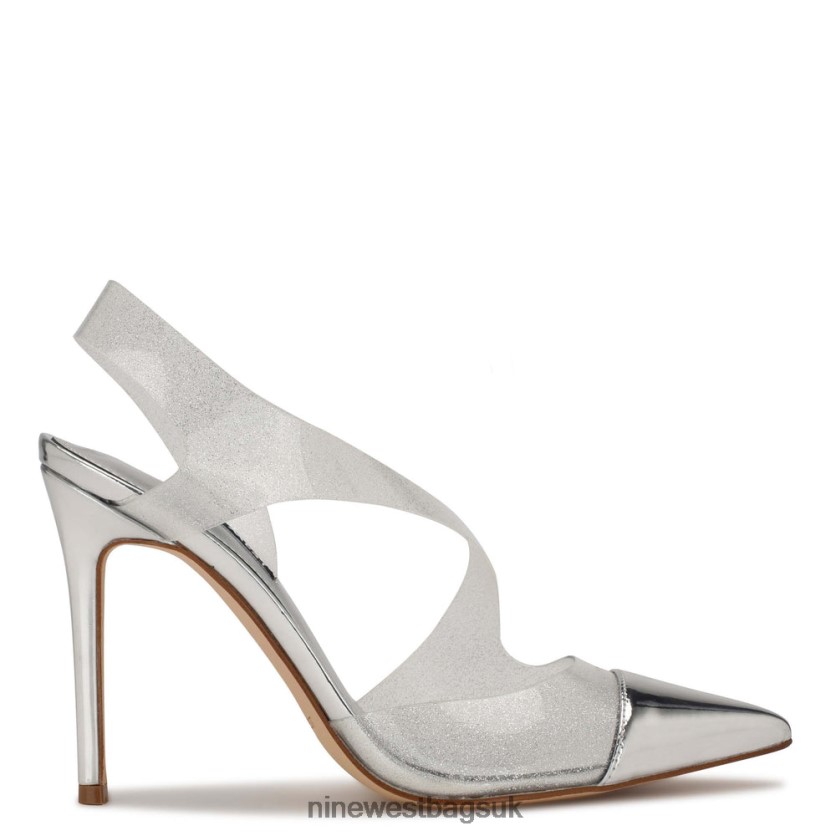 Nine West Flawless Pointy Toe Slingback Pumps RFX40B1409 - Nine West UK Silver/Clear