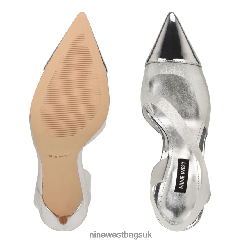 Nine West Flawless Pointy Toe Slingback Pumps RFX40B1409 - Nine West UK Silver/Clear